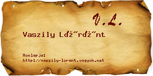Vaszily Lóránt névjegykártya