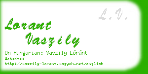 lorant vaszily business card